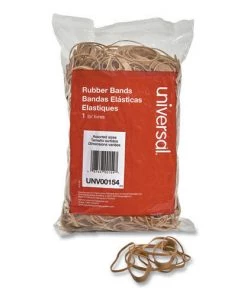 Universal UNV00154 1 Lbs. Assorted Gauge Rubber Bands - Size 54, Beige (1/Pack)