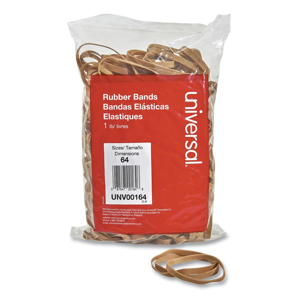 Universal UNV00164 0.04 In. Gauge Size 64 Rubber Bands - Beige (320/Pack)