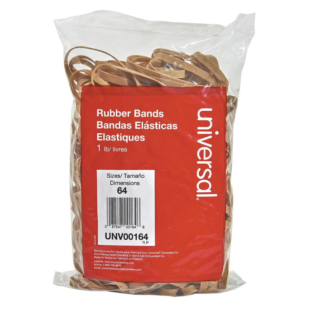 Universal UNV00164 0.04 In. Gauge Size 64 Rubber Bands - Beige (320/Pack) - Image 3