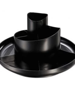 Universal UNV08151 8 3/4 In. X 5 3/8 In. 11 Compartment Rotary Desk Organizer - Black
