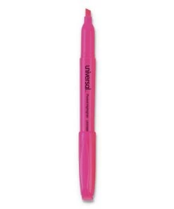 Universal UNV08855 Fluorescent Ink, Chisel Tip, Pocket Highlighters - Pink (1 Dozen)