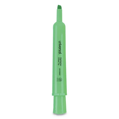 Universal UNV08862 Chisel Tip Fluorescent Green Ink Green Barrel Desk Highlighters (1 Dozen)