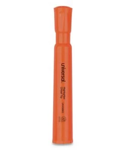 Universal UNV08863 Fluorescent Ink, Chisel Tip Desk Highlighters - Orange (1 Dozen)