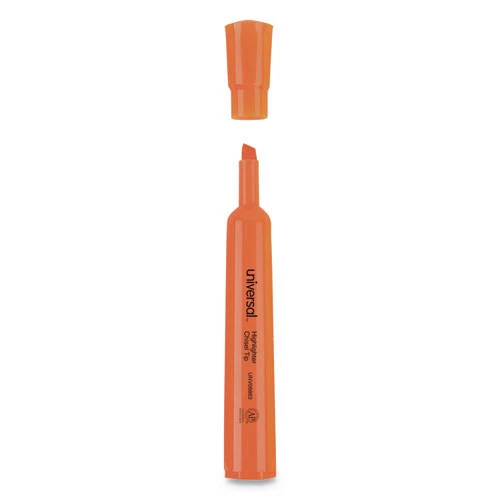 Universal UNV08863 Fluorescent Ink, Chisel Tip Desk Highlighters - Orange (1 Dozen) - Image 2