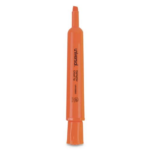 Universal UNV08863 Fluorescent Ink, Chisel Tip Desk Highlighters - Orange (1 Dozen) - Image 3
