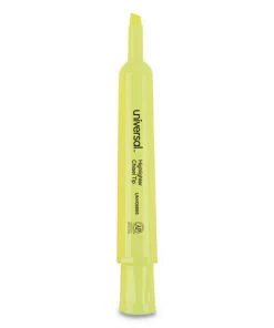 Universal UNV08866 Chisel Tip Desk Highlighter Value Pack - Fluorescent Yellow Ink, Yellow Barrel (36/Pack)