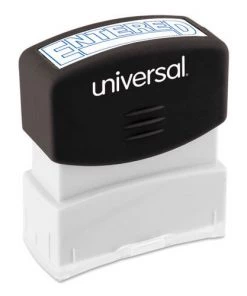 Universal UNV10052 Pre-Inked 1-Color 'ENTERED' Message Stamp - Blue