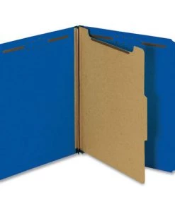 Universal UNV10201 Letter Size 1 Divider Bright Colored Pressboard Classification Folders - Cobalt Blue (10/Box)