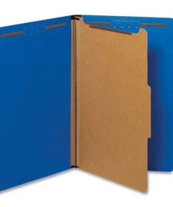 Universal UNV10211 Legal Size 1 Divider Bright Colored Pressboard Classification Folders - Cobalt Blue (10/Box)