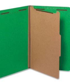 Universal UNV10212 Legal Size 1 Divider Bright Colored Pressboard Classification Folders - Emerald Green (10/Box)