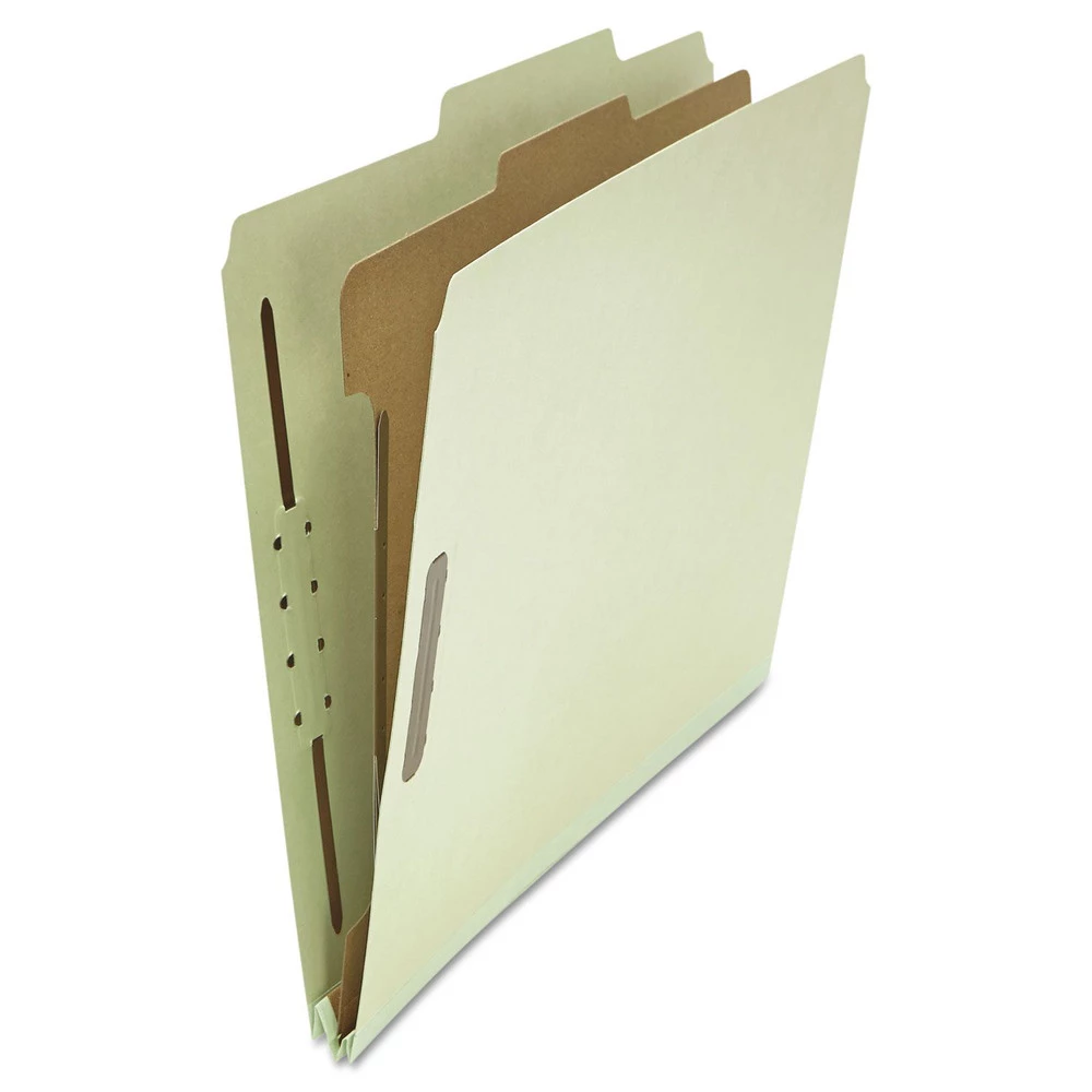Universal UNV10253 Letter Size 1 Divider 4-Section Pressboard Classification Folder - Gray-Green (10/Box)