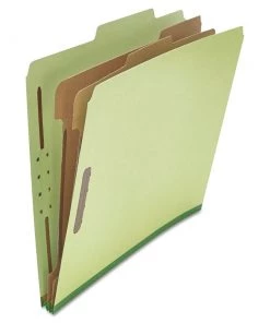 Universal UNV10271 6-Section Pressboard 2-Divider Letter Size Classification Folders - Green (10/Box)