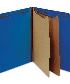 Universal UNV10301 Bright Colored 2-Divider Letter Size Pressboard Classification Folders - Cobalt Blue (10/Box)