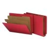 Universal UNV10320 2 Dividers, Letter Size, Deluxe Six-Section Colored Pressboard End Tab Classification Folders - Bright Red (10/Box)