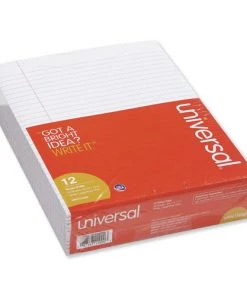 Universal UNV11000 8.5 In. X 11 In. Glue Top Legal Rule Pads - White (1 Dozen)