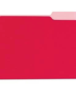 Universal UNV12303 1/3-Cut Tabs Letter Size Interior File Folders - Red (100/Box)
