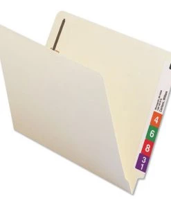 Universal UNV13120 Reinforced Straight End Tab 2-Fastener Letter Size File Folders - Manila (50/Box)