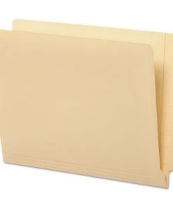 Universal UNV13300 9 In. Straight Tab, Deluxe Reinforced End Tab Folders - Letter Size, Manila (100/Box)