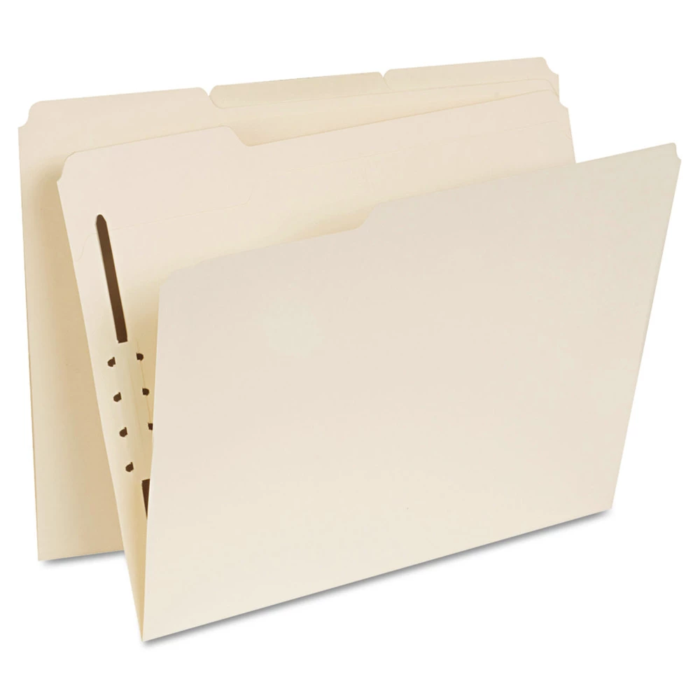 Universal UNV13410 1/3-Cut Tabs, Reinforced Top Tab Folders With One Fastener - Letter Size, Manila (50/Box)