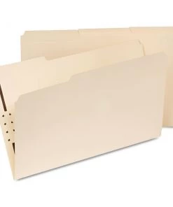 Universal UNV13510 1/3 Cut Tab Legal Size Deluxe Reinforced Top Tab Folders With One Fastener - Manila (50/Box)