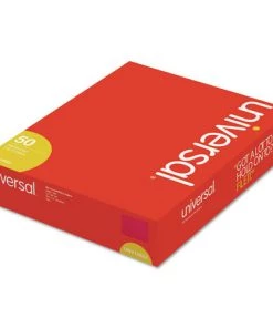 Universal UNV13523 Deluxe Reinforced 1/3-Cut Top Tab Letter Size Folders With (2) Fasteners - Red (50/Box)