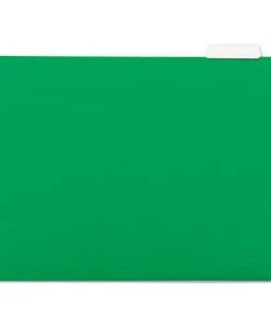 Universal UNV14117EE Deluxe Bright Color 1/5-Cut Tab Letter Size Hanging File Folders - Bright Green (25/Box)