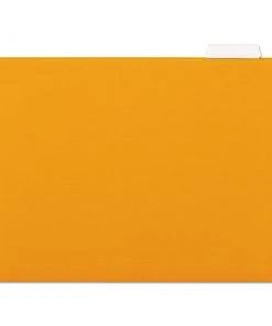 Universal UNV14122 1/5-Cut Tab, Deluxe Bright Color Hanging File Folders - Letter Size, Orange (25/Box)