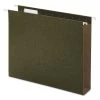 Universal UNV14142 1/5-Cut Tab Letter Size Box Bottom Hanging File Folders - Standard Green (25/Box)