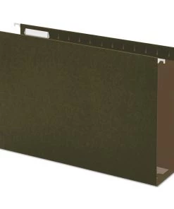 Universal UNV14153 1/5-Cut Tab, Box Bottom Hanging File Folders - Legal Size, Standard Green (25/Box)