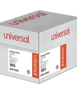 Universal UNV15782 1 Part 20 Lbs. 14.88 In. X 8.5 In. Printout Paper - White/Green Bar (2600 Sheets/Carton)