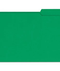 Universal UNV16162 1/3-Cut Tabs, Reinforced Top-Tab File Folders - Letter Size, Green (100/Box)