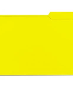 Universal UNV16164 1/3-Cut Tabs, Reinforced Top-Tab File Folders - Letter Size, Yellow (100/Box)