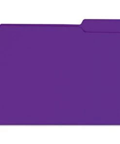 Universal UNV16165 1/3-Cut Tabs, Reinforced Top-Tab File Folders - Letter Size, Violet (100/Box)