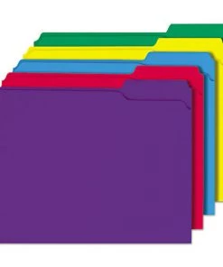 Universal UNV16166 Letter Size Reinforced Top-Tab File Folders - Assorted Colors (100/Box)