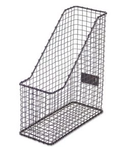 Universal UNV20060 Front-Notched Loading, Vintage Wire Mesh Magazine Holder - Vintage Bronze