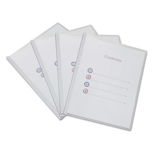 Universal UNV20564 20 Sheets, Clear View Report Cover With Slide-on Binder Bar - White (25/Pack)