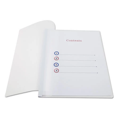 Universal UNV20564 20 Sheets, Clear View Report Cover With Slide-on Binder Bar - White (25/Pack) - Image 3