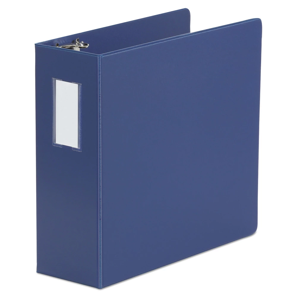 Universal UNV20705 3 Ring 4 In. Capacity Deluxe Non-View D-Ring Binder With Label Holder - Royal Blue