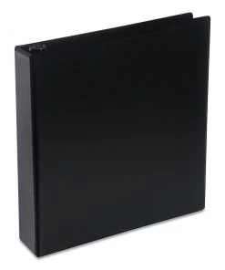 Universal UNV20731 Deluxe 2 In. Capacity 11 In. X 8.5 In. Round 3-Ring View Binder - Black