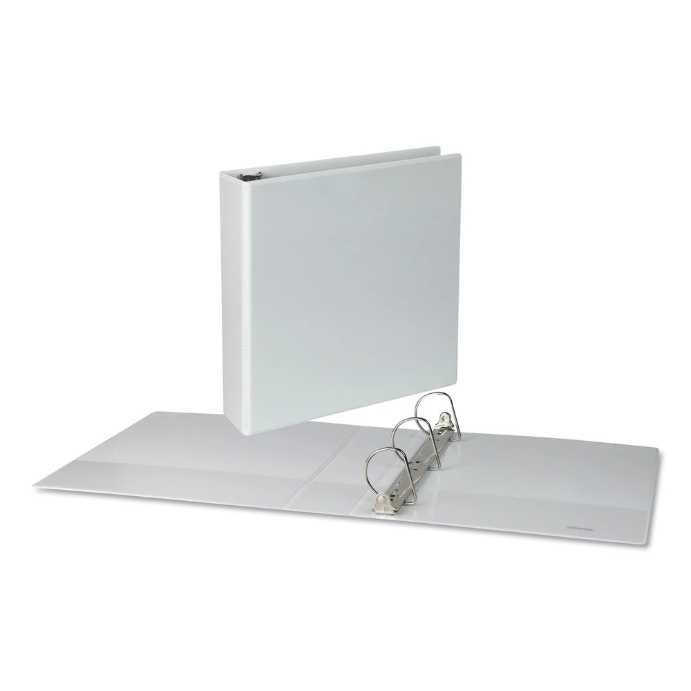 Universal UNV20746PK 2 In. Capacity 11 In. X 8.5 In. 3-Slant Ring View Binder - White (4-Piece/Pack) - Image 2
