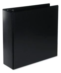 Universal UNV20751 11 In. X 8.5 In. 3 In. Capacity, 3 Rings, Deluxe Round Ring View Binder - Black