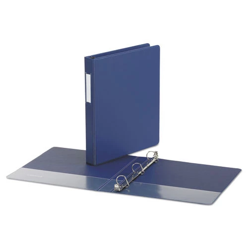 Universal UNV20765 Deluxe 1 In. Capacity 11 In. X 8.5 In. Non-View (3) D-Ring Binder With Label Holder - Royal Blue - Image 2