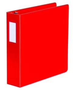 Universal UNV20783 3 Ring 2 In. Capacity Deluxe Non-View D-Ring Binder With Label Holder - Red