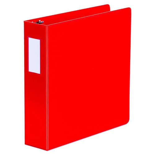 Universal UNV20783 3 Ring 2 In. Capacity Deluxe Non-View D-Ring Binder With Label Holder - Red