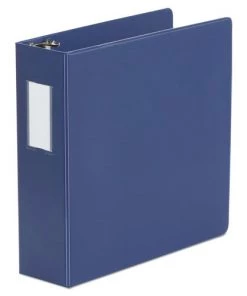 Universal UNV20795 11 In. X 8.5 In. 3 In. Capacity, 3 Rings, Deluxe Non-View D-Ring Binder With Label Holder - Blue
