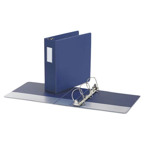 Universal UNV20795 11 In. X 8.5 In. 3 In. Capacity, 3 Rings, Deluxe Non-View D-Ring Binder With Label Holder - Blue - Image 2