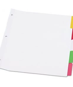 Universal UNV20816 Deluxe 5-Tab 11 In. X 8.5 In. Write-On/Erasable Tab Index - White (1-Set)