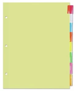 Universal UNV20840 11 In. X 8.5 In., 8-Tab, Insertable Tab Index - Buff (24/Box)