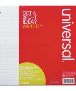Universal UNV20920 8 In. X 10.5 In., 3-Hole, Wide/Legal Rule, Filler Paper (200/Pack)