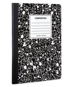 Universal UNV20936 9.75 In. X 7.5 In. 100 Sheets, Wide/Legal Rule, Composition Book - Black Marble Cover (6/Pack)